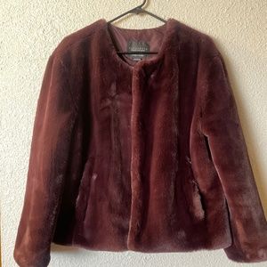 Faux Fur Maroon Jacket